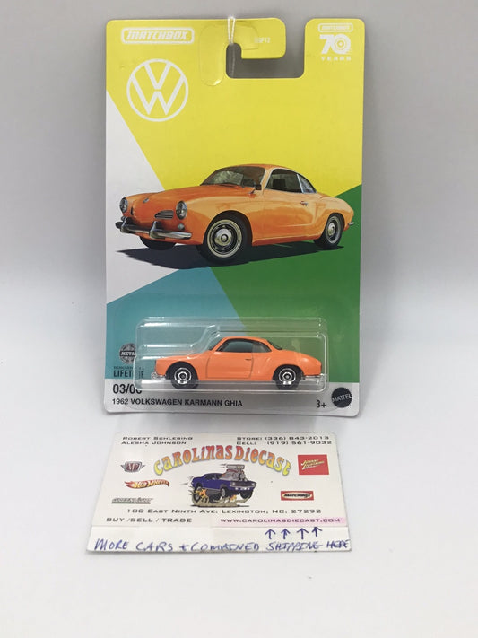 2023 Matchbox Volkswagen collection 1962 Volkswagen Karmann Ghia Walmart exclusive 3/6 DD5