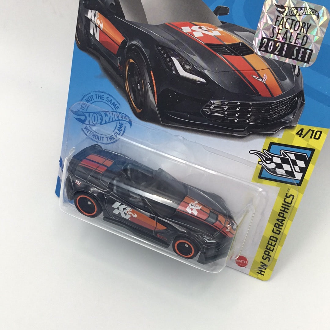 2021  hot wheels super treasure hunt #114 Corvette C7 Z06 convertible factory sealed sticker W/ Protector