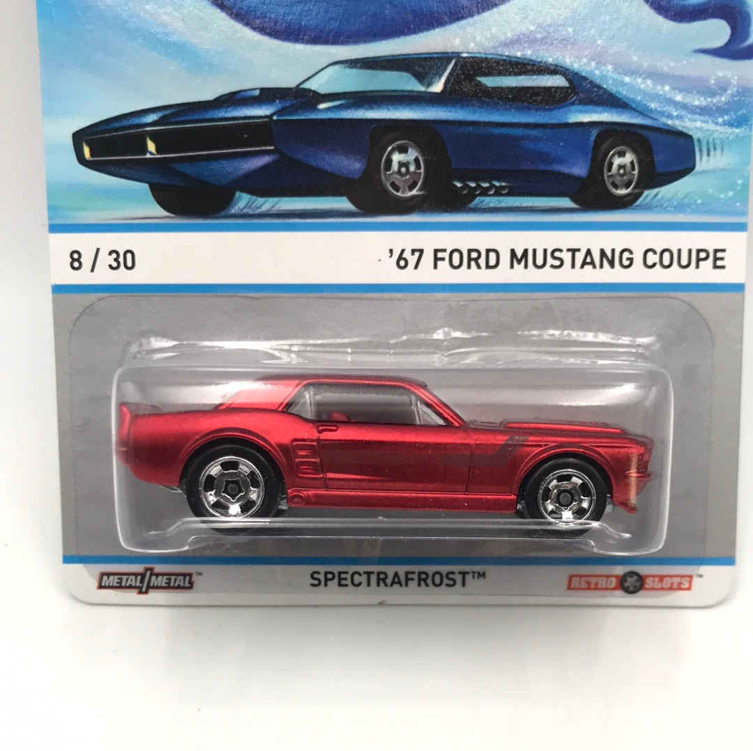 Hot wheels cool classics 67 Ford Mustang Coupe 8/30 metal/metal retro slots blue car on card Z6