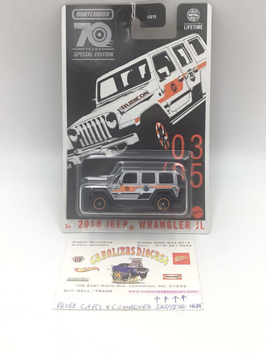 2023 matchbox 70 years Special Edition 3/5 2018 Jeep Wrangler JL #3 KK4