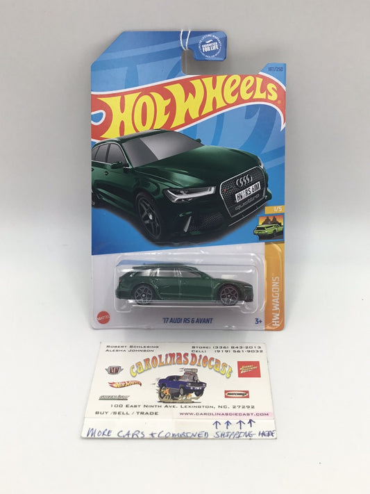 2023 hot wheels J case #187 17 Audi RS 6 Avant green 108H