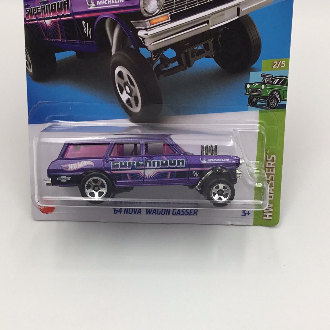 2023 hot wheels H case #145 64 Nova Wagon Gasser 7B