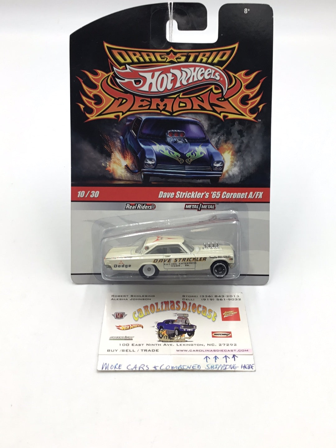Hot wheels drag strip demons 10/30 Dave Stricklers 1965 Dodge Coronet A/FX