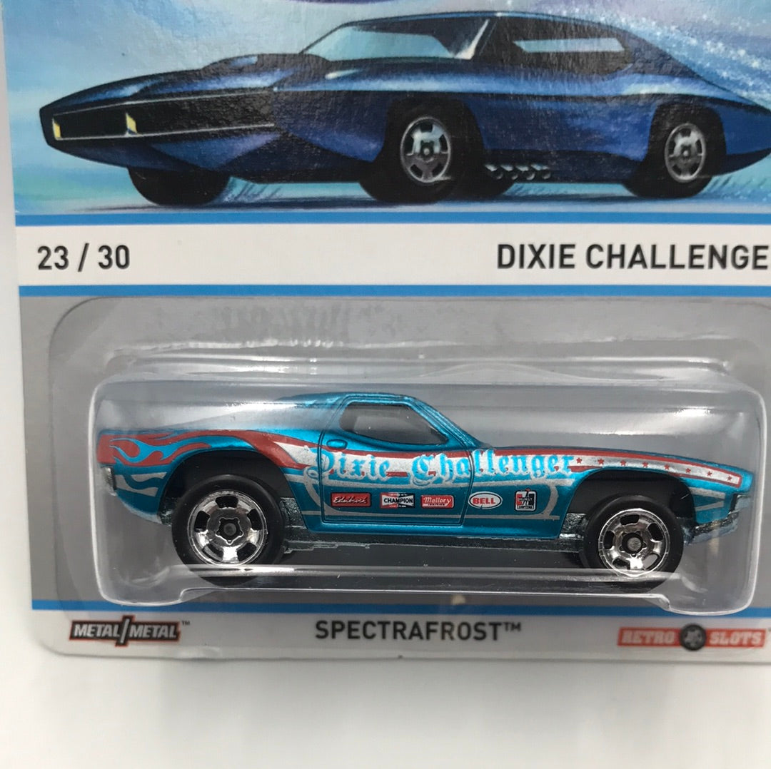 Hot wheels cool classics Dixie Challenger 23/30 metal/metal retro slots blue car on card