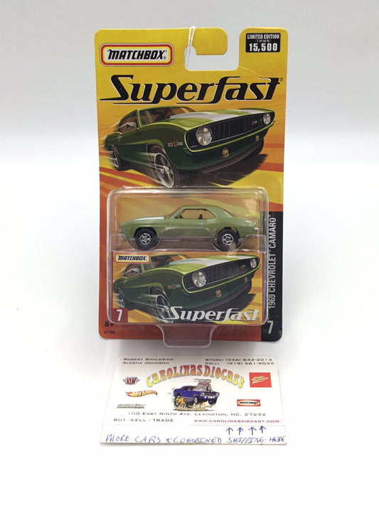 Matchbox Superfast #7 1969 Chevrolet Camaro SS 396 green limited to 15,500 (R1)