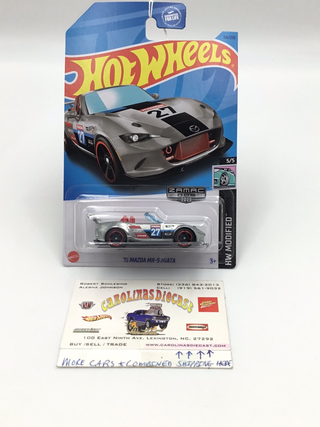 2023 hot wheels H case #114 15 Mazda MX-5 Miata Zamac #5 143D