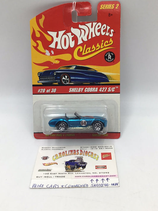 Hot wheels classics series 2 #20 Shelby Cobra 427 S/C blue/orange CC1