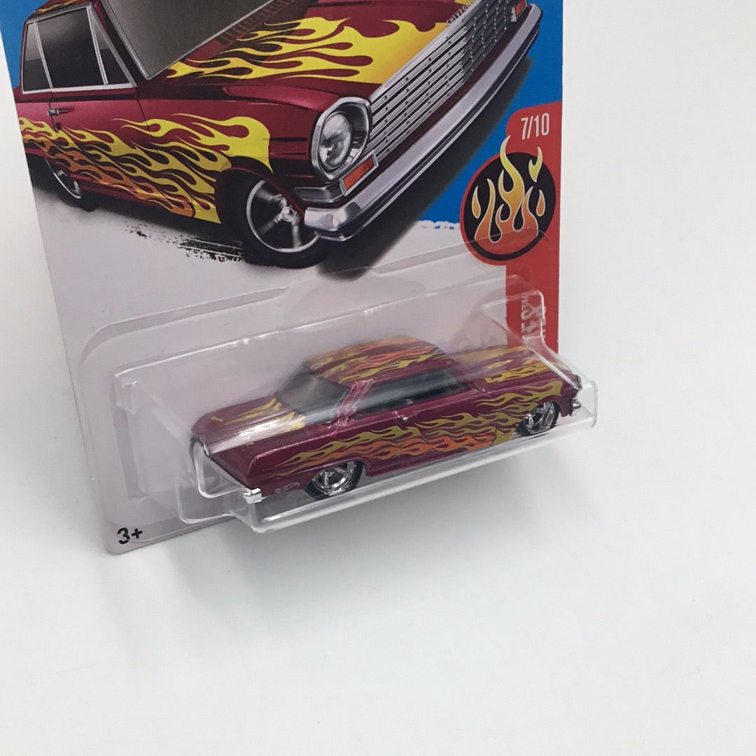 2017 hot wheels super treasure hunt 63 Chevy II W/Protector