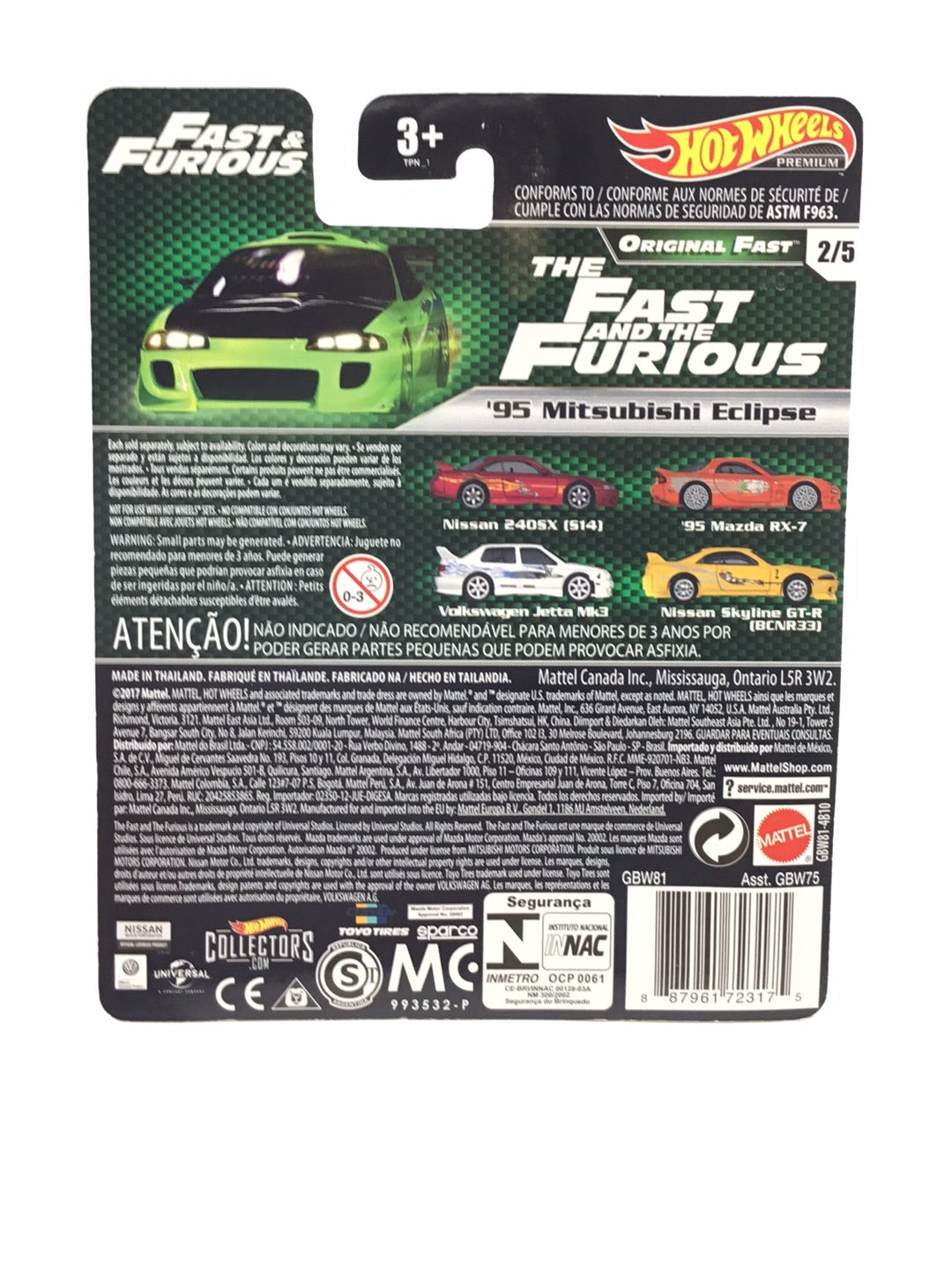 Hot wheels premium fast and furious Original Fast 95 Mitsubishi Eclipse 2/5