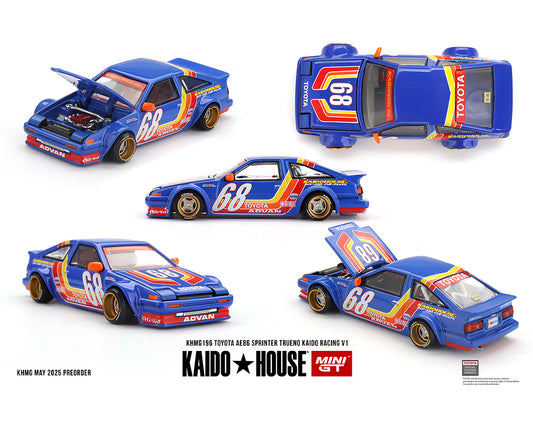 PREORDER Kaido House x Mini GT 1:64 Toyota AE86 Sprinter Trueno Kaido Racing V1- Blue #196