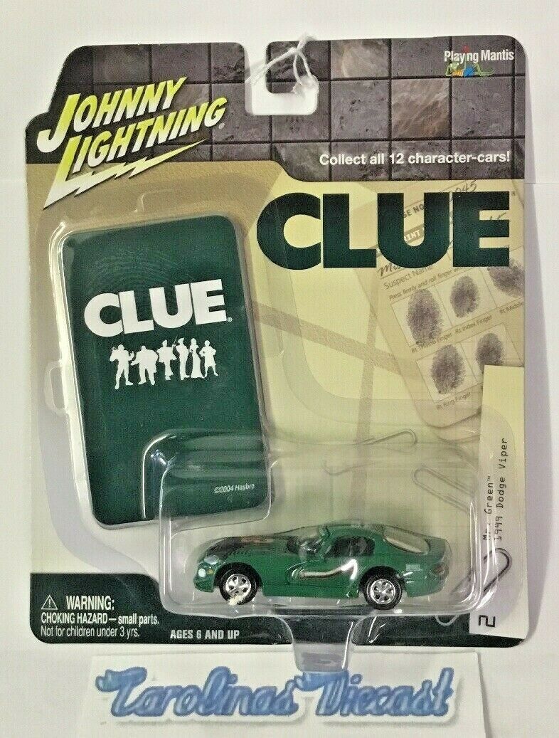 2004 Johnny Lightning CLUE Character Cars 1999 DODGE VIPER Mr. Green1/64 207A