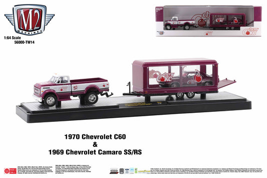 M2 Machines auto haulers 1970 Chevrolet C60 & 1969 Chevrolet Camaro SS/RS TW14