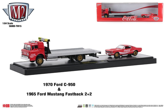 M2 Machines Coke haulers 1970 Ford C-950 1965 Ford Mustang Fastback 2+2 TW15