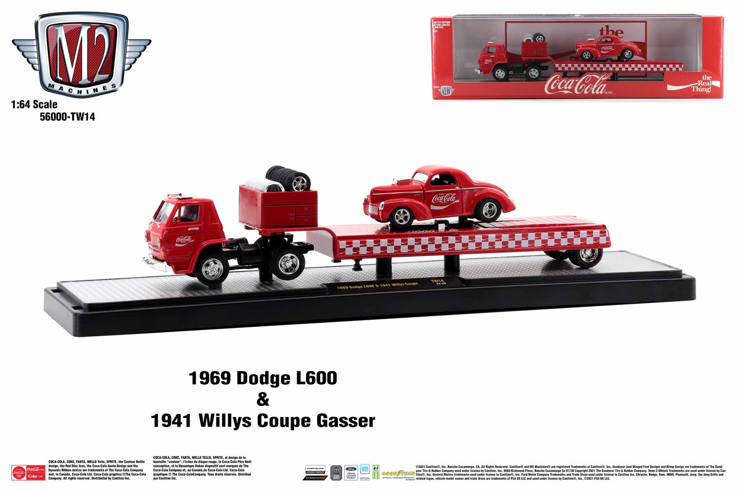 M2 Machines auto haulers 1969 Doddge L600 & 1941 Willys Coupe Gasser TW14