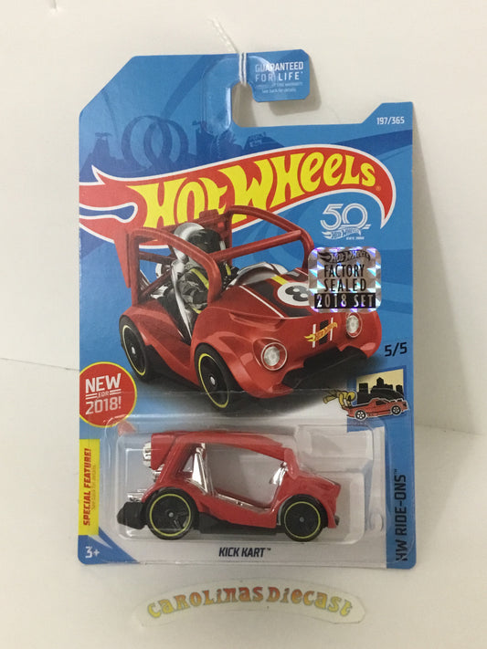 2018 Hot Wheels #197 Kick Kart red Factory sealed sticker WW2