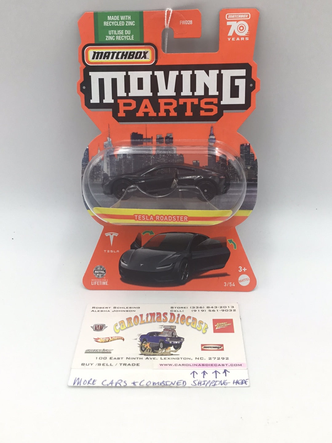 Matchbox Moving Parts Tesla Roadster black