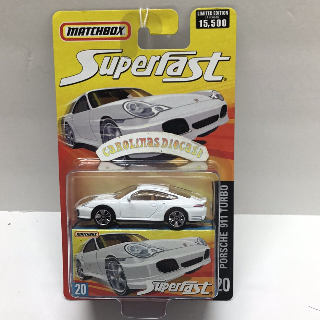 Matchbox Superfast #20 Porsche 911 Turbo white limited to 15,500 (R7)