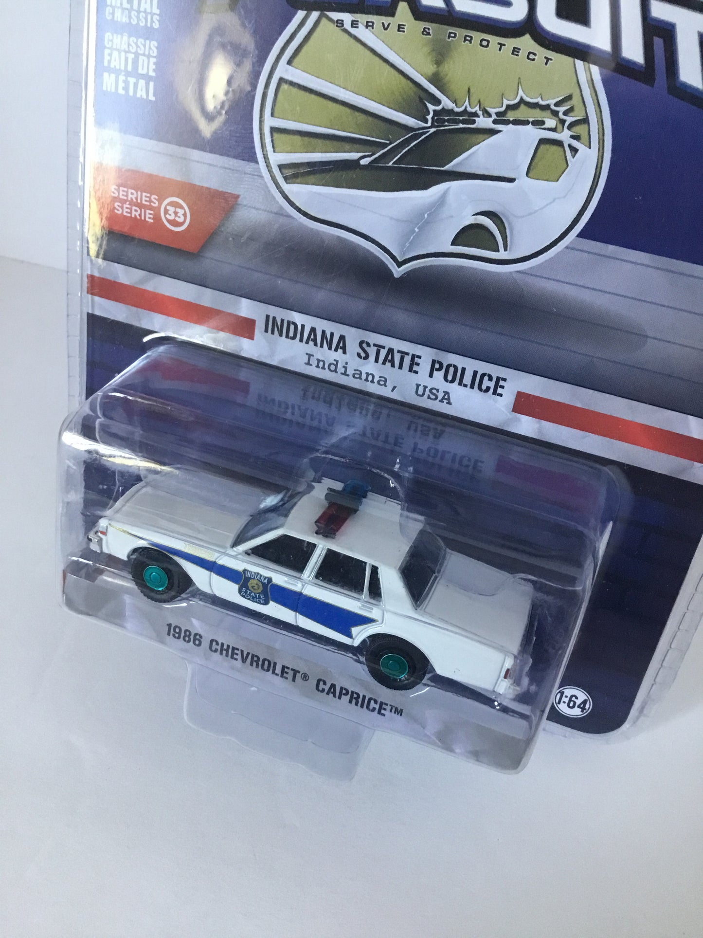 Greenlight Hot Pursuit series 33 Indiana state police 1986 Chevrolet Caprice CHASE