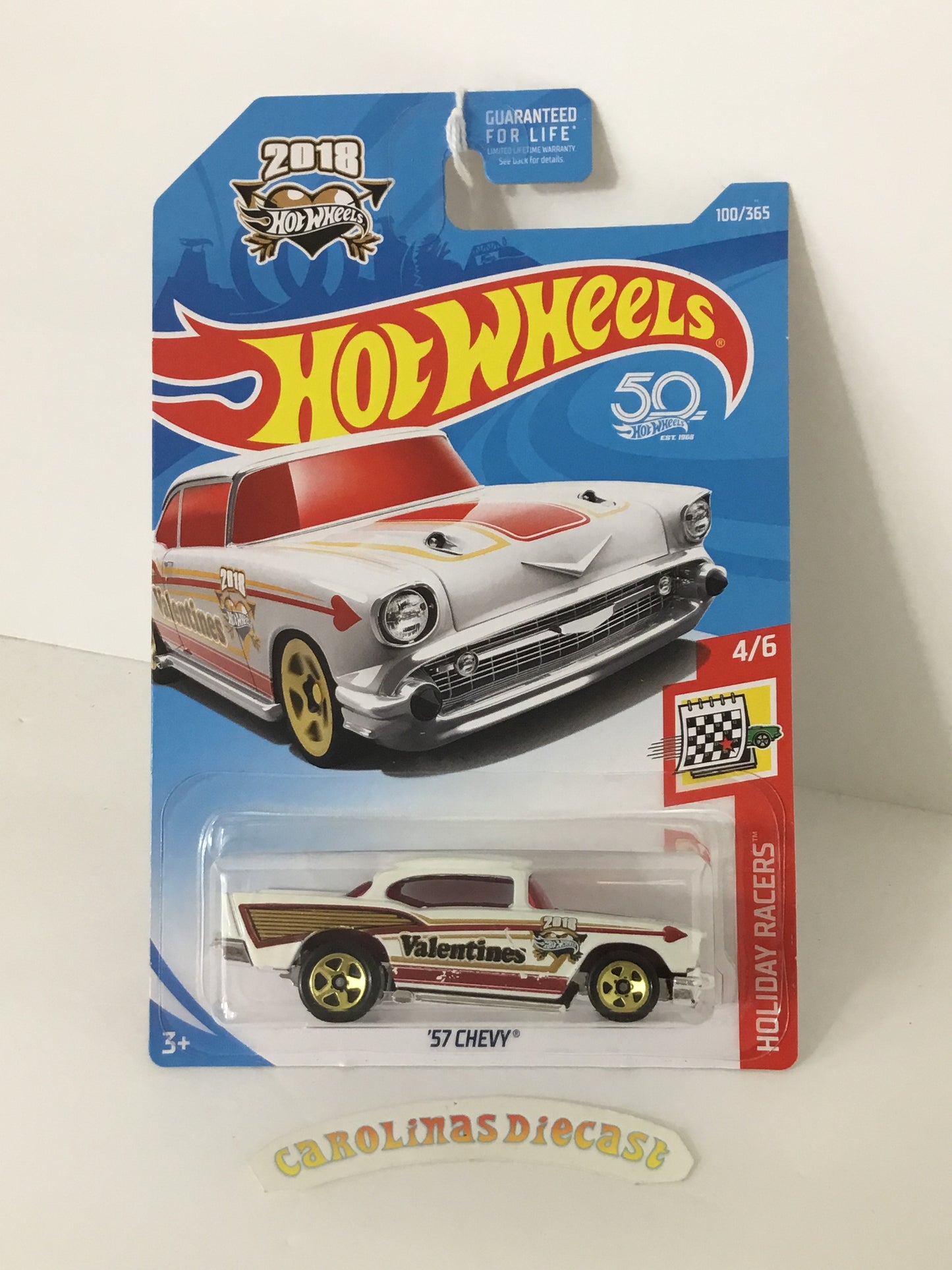 2018 Hot Wheels #100 57 Chevy valentines W3