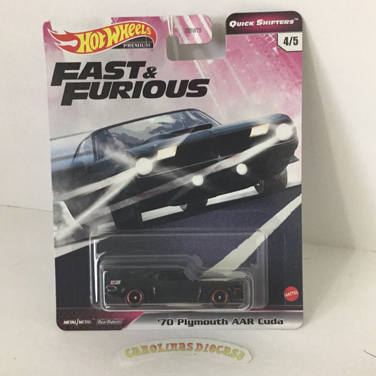 Hot wheels premium fast and furious Quick Shifters 4/5 70 Plymouth AAR Cuda HH1