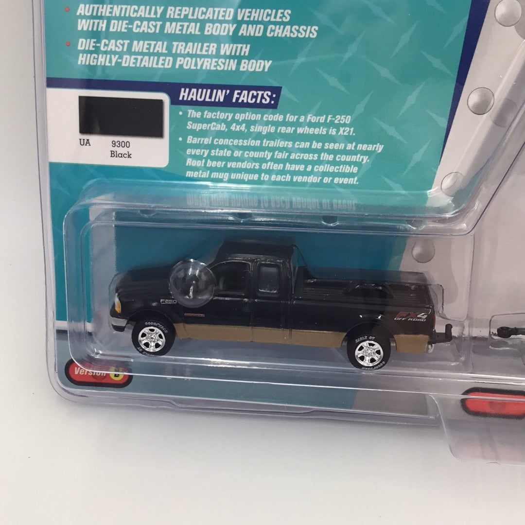 Johnny lightning Tow & Go 2003 Ford F-250 4x4 Super Cab Lariat With Barrel Concession ver. B