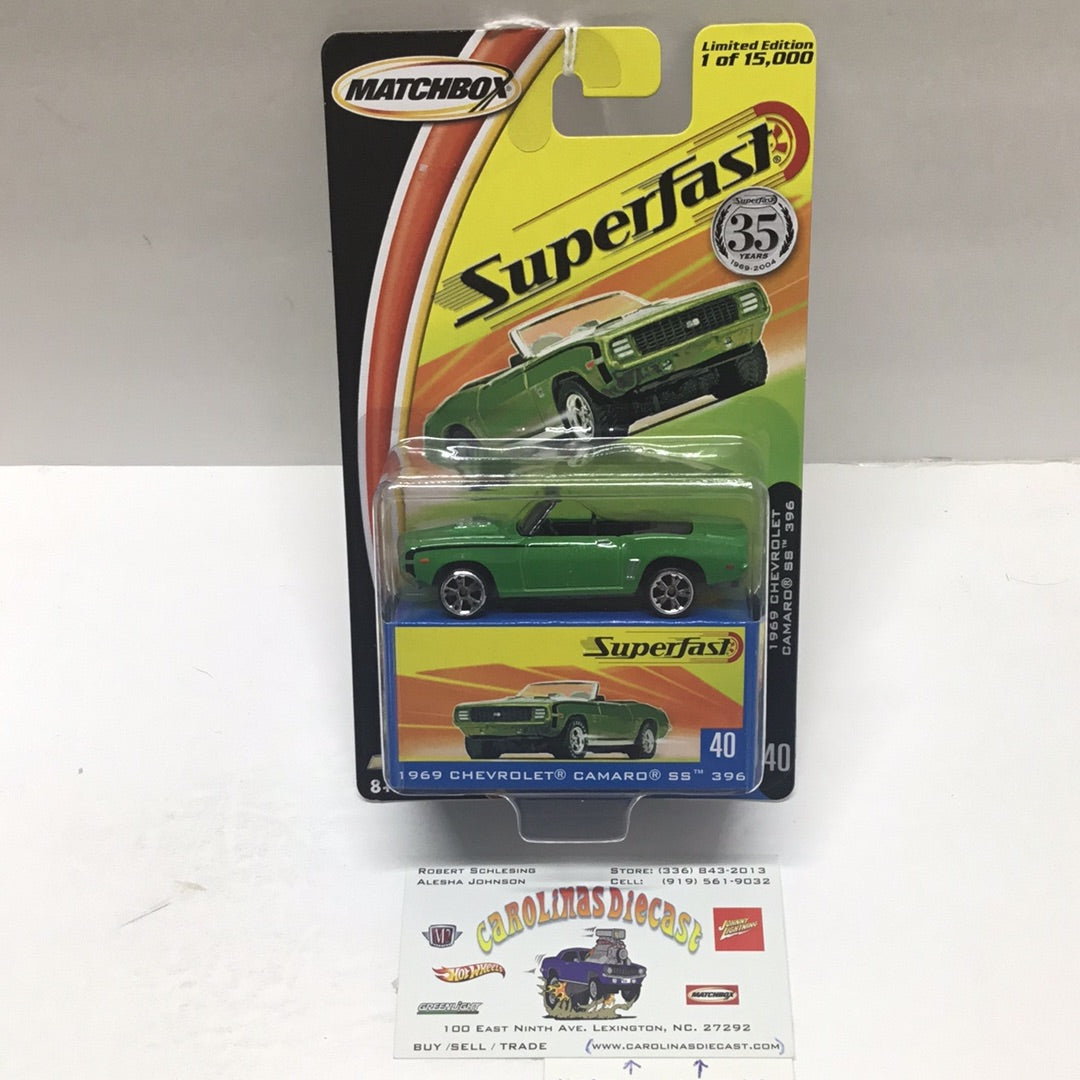 Matchbox Superfast #40 1969 Chevrolet Camaro SS 396 green limited to 15,000 (R6)