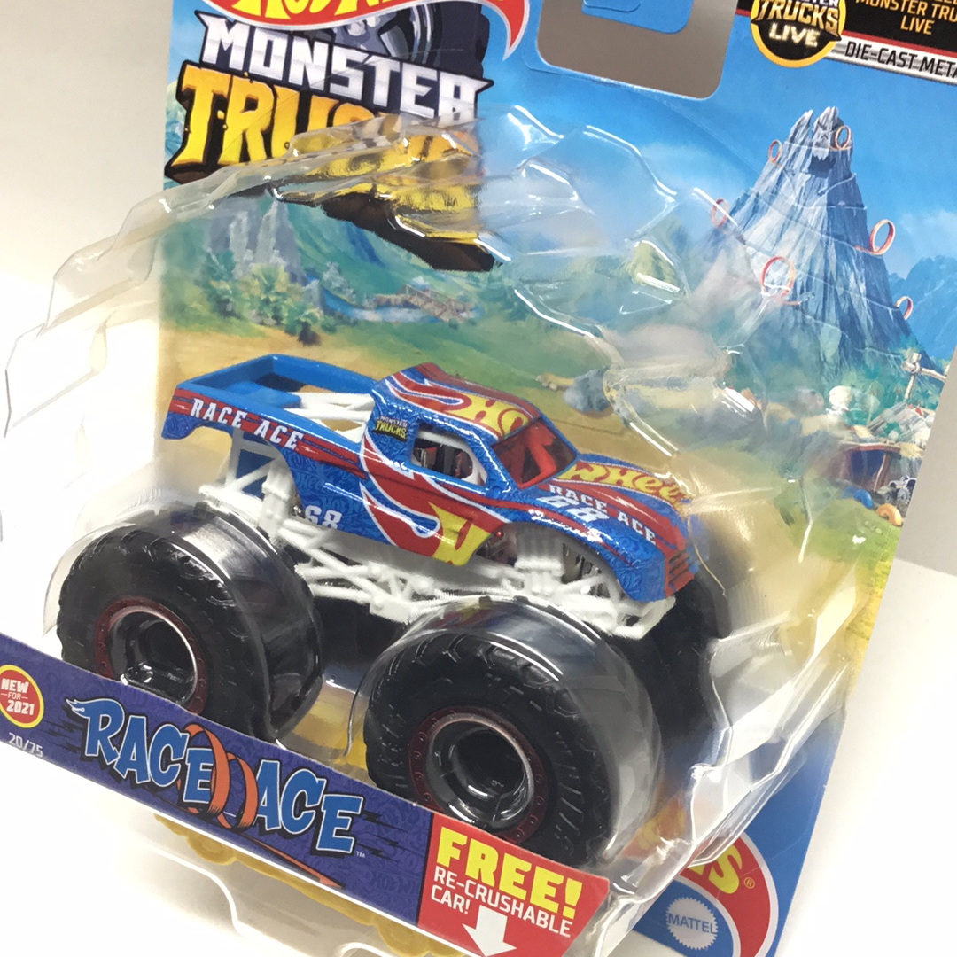 2021 Hot wheels monster Trucks Race Ace 20/75 monster trucks live  5/7 133H