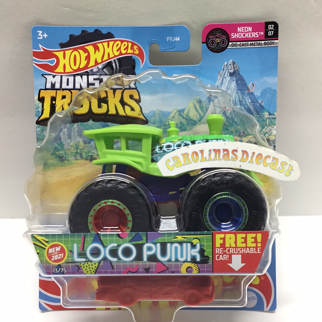 2021 Hot wheels monster Trucks Loco Punk 13/75 neon shockers 2/7