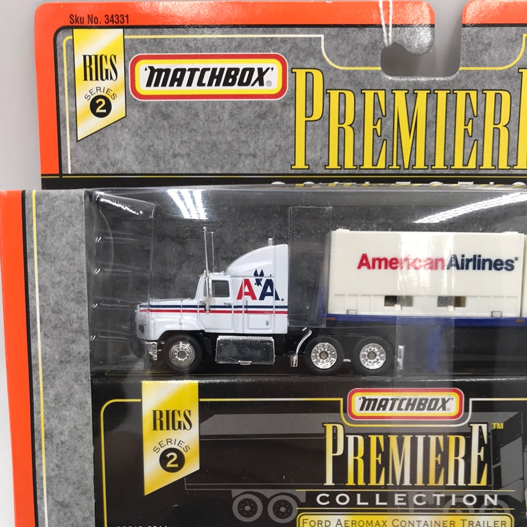 Matchbox Premiere Rigs series 2 FORD AEROMAX CONTAINERNER TRAILER AMERICAN AIRLINES