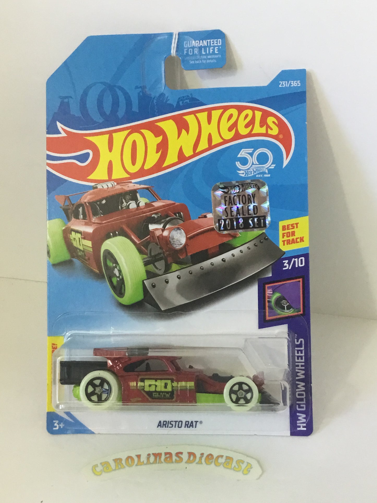 2018 Hot Wheels #231 Aristo Rat red Factory sealed sticker YY4