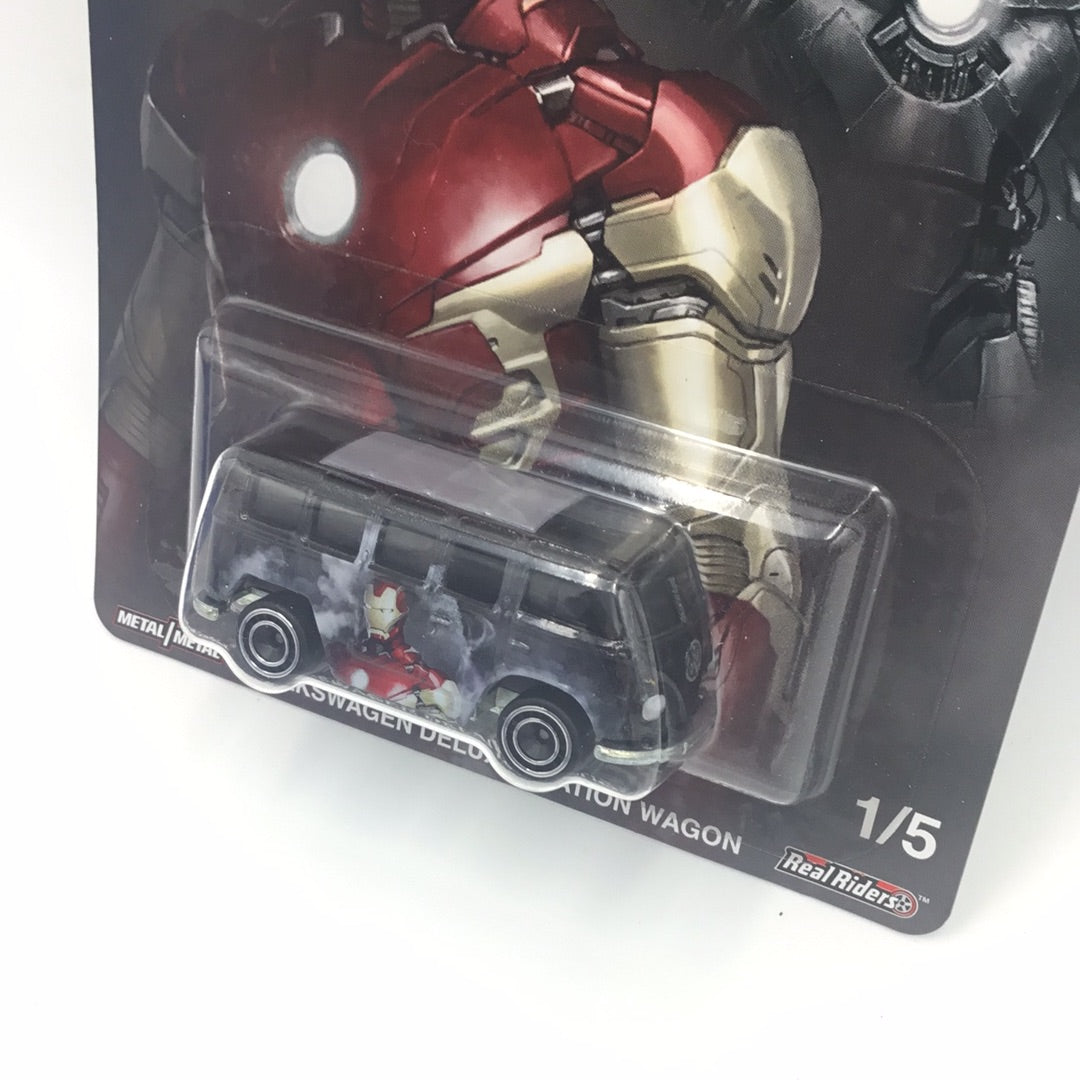 Hot wheels pop culture marvel studios Iron man Volkswagen Deluxe Station Wagon creased card 262i