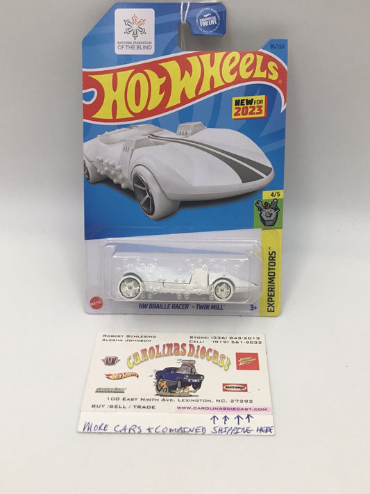 2023 hot wheels D case #85 HW Braille Racer Twin Mill white 40E