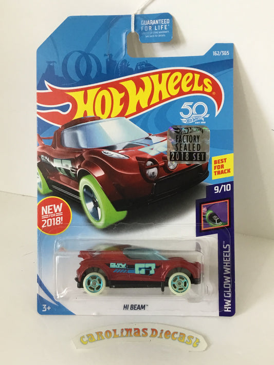 2018 Hot Wheels #162 Hi beam red Factory sealed sticker