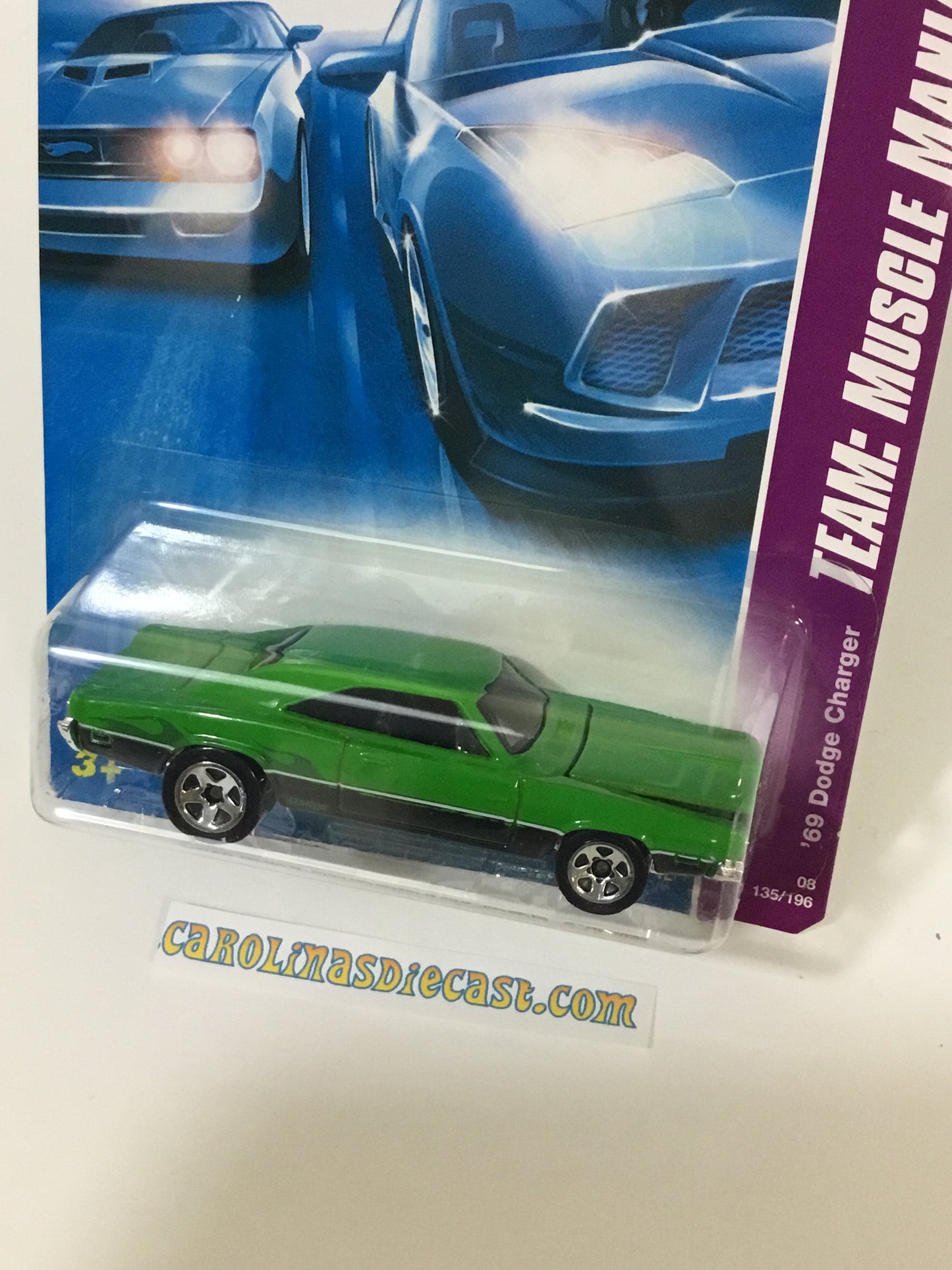 2008 Hot Wheels Team muscle mania #135 69 Dodge Charger  (EEE6)