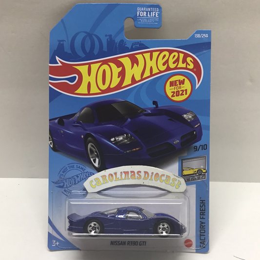 2021 hot wheels  #138 Nissan R390 GTI Blue 80A