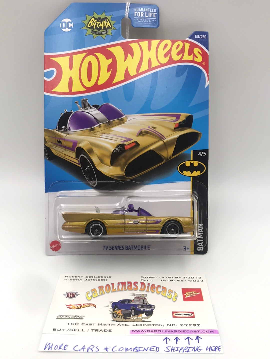 2022 hot wheels N case #131 TV Series Batmobile gold/purple 120G
