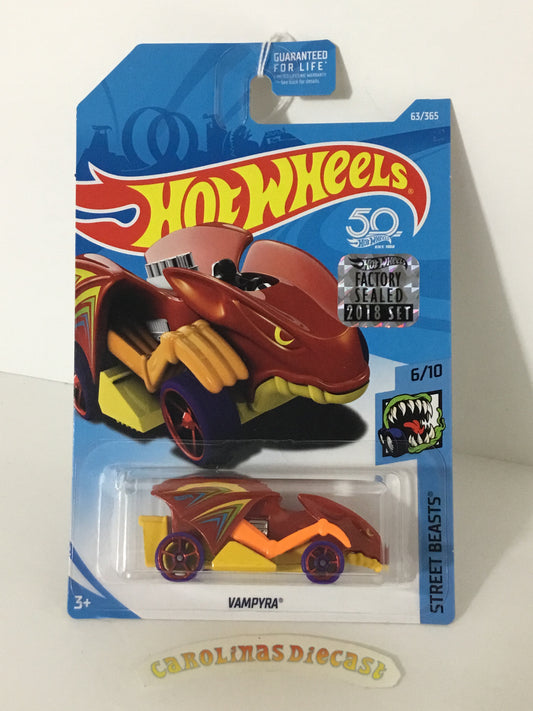 2018 Hot Wheels #63 Vampyra Factory sealed sticker TT4