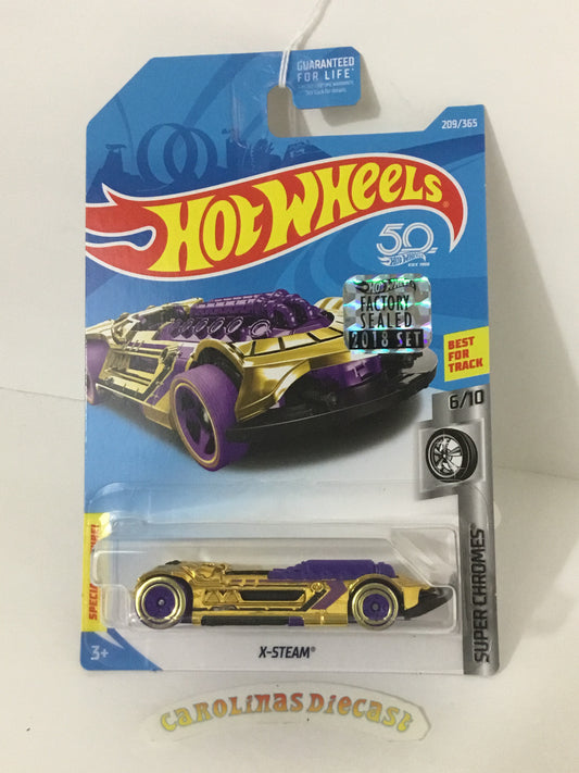2018 Hot Wheels #88 X-Steam gold Factory sealed sticker ZZ4