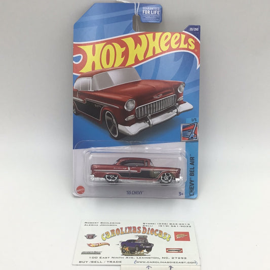 2022 hot wheels #20 55 Chevy red 9E