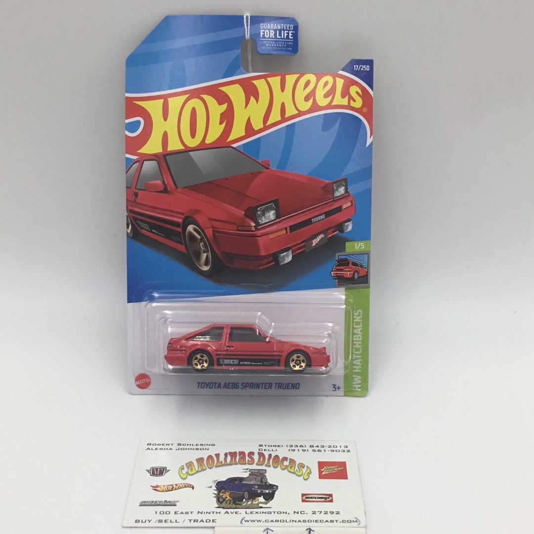 2022 hot wheels #17 Toyota AE86 Sprinter trueno red 95G