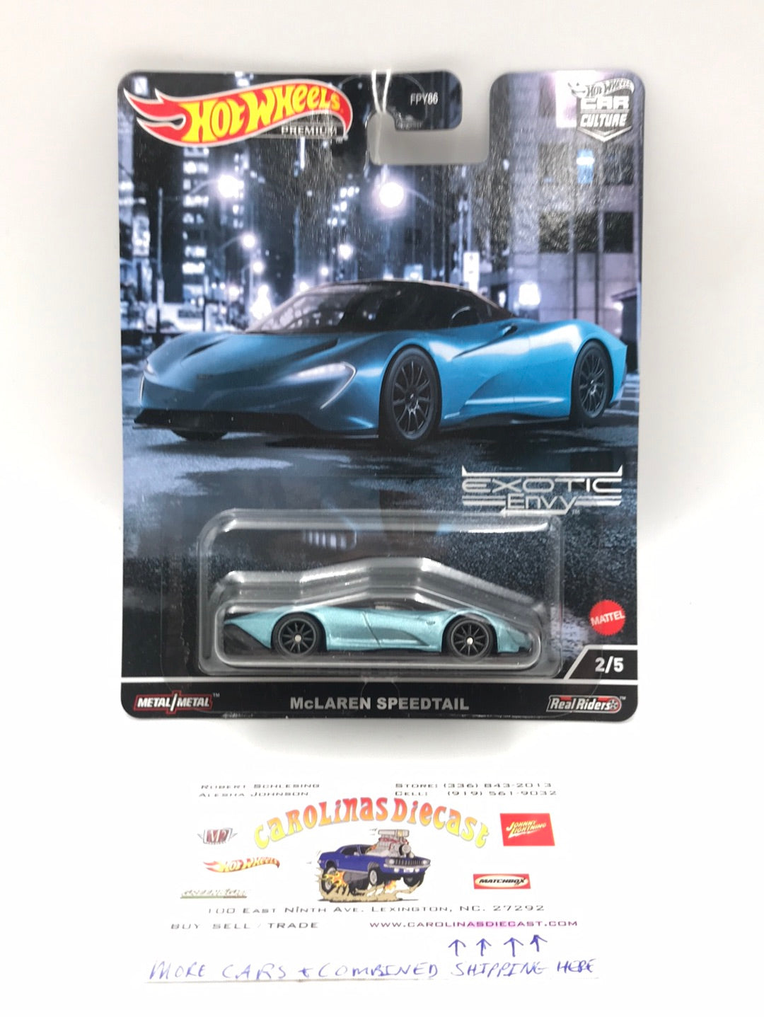 2022 Hot wheels car culture Exotic Envy 2/5 Mclaren Speedtail 256F