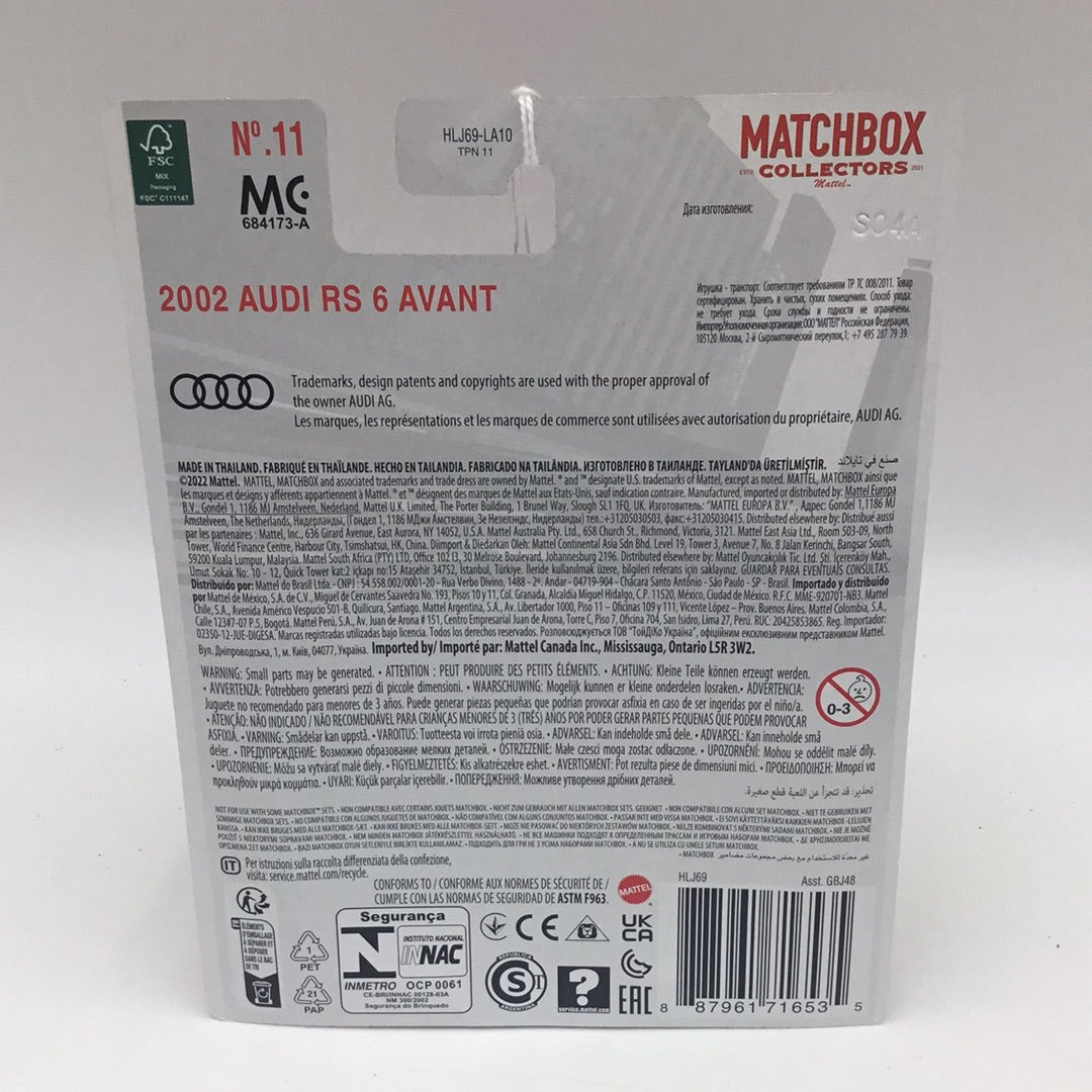 2023 matchbox Collectors 70 years  #11 Audi RS 6 Avant 172G