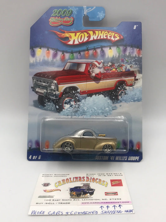 Hot wheels 2009 holiday rods #4 Custom 41 Willys coupe gold/silver