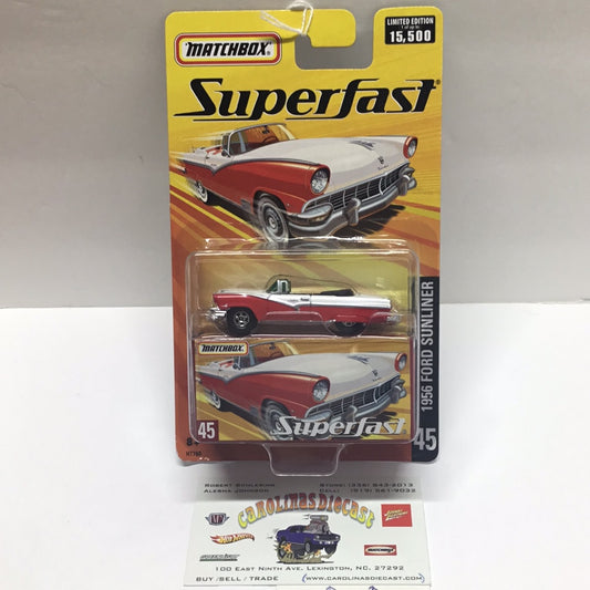 Matchbox Superfast #45 1956 Ford Sunliner red limited to 15,500  (Q6)