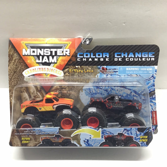 Monster Jam Color Change 2 pack series 13 El Toro Loco vs Northern Nightmare 128I