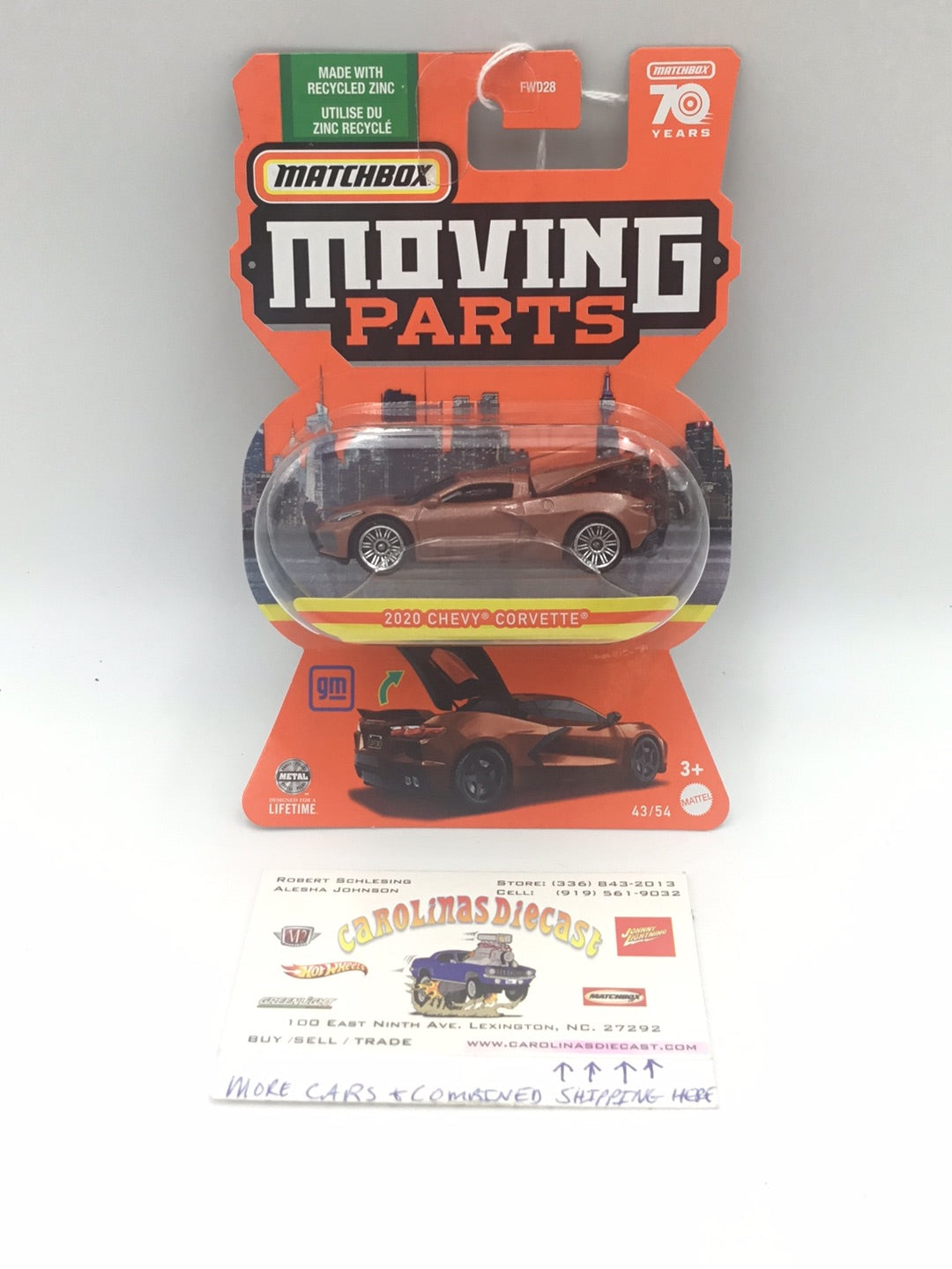 Matchbox Moving Parts 2020 Chevy Corvette copper