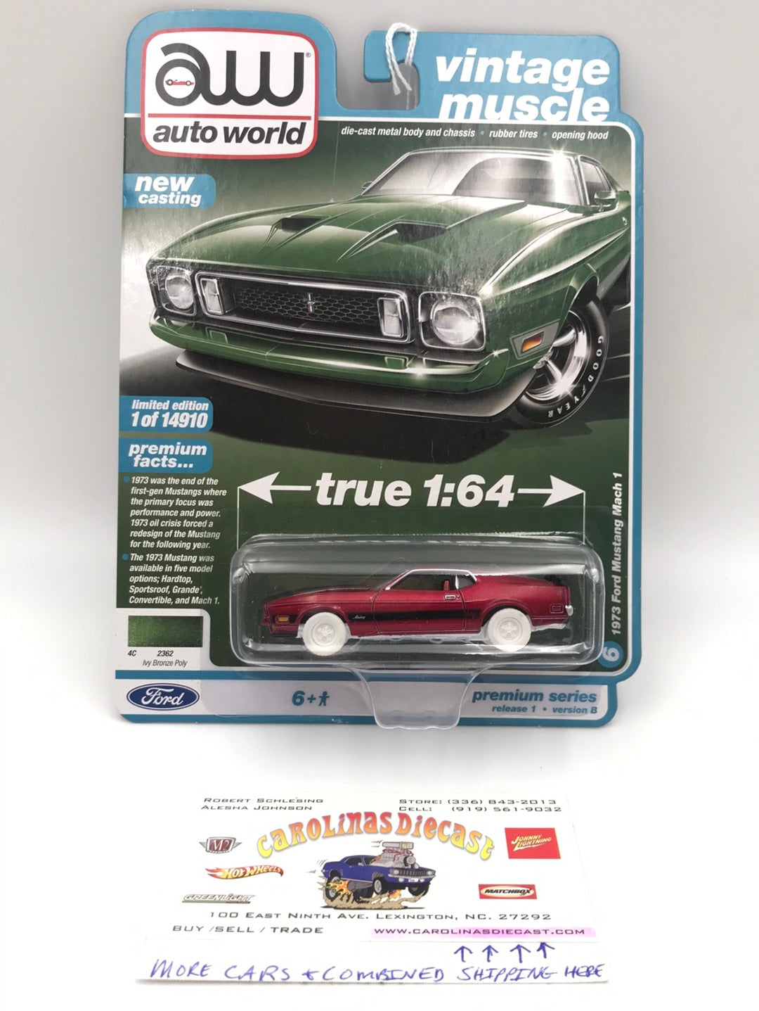 Auto world Vintage Muscle 1973 Ford Mustang Mach 1 ultra red chase