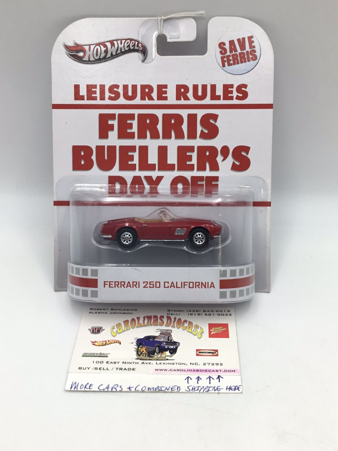 Hot wheels retro entertainment Ferris Buellers day off Ferrari 250 California W/Protector VHTF