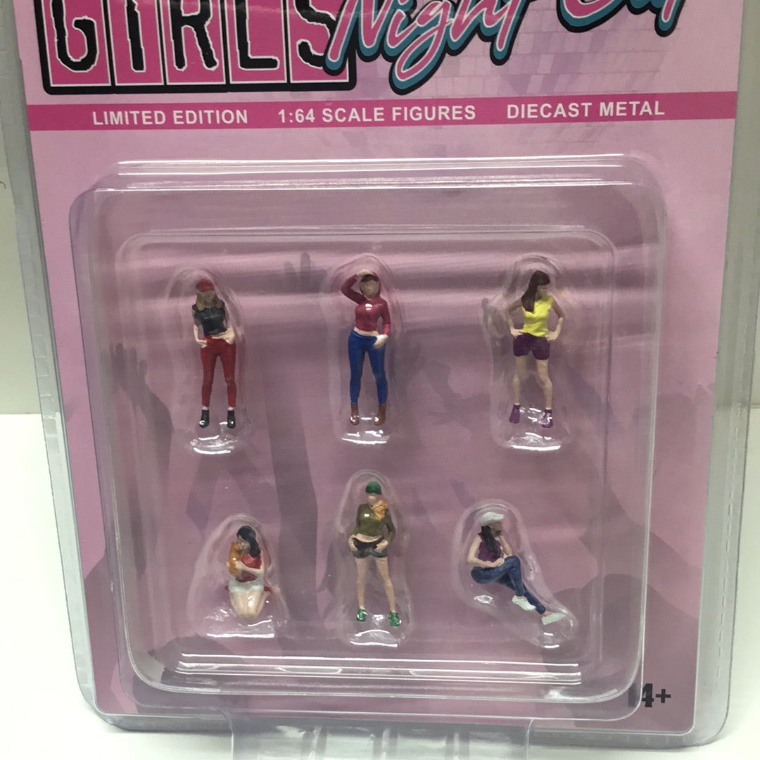 American Diorama MiJo exclusive 1:64 scale figures Girls Night Out diecast metal