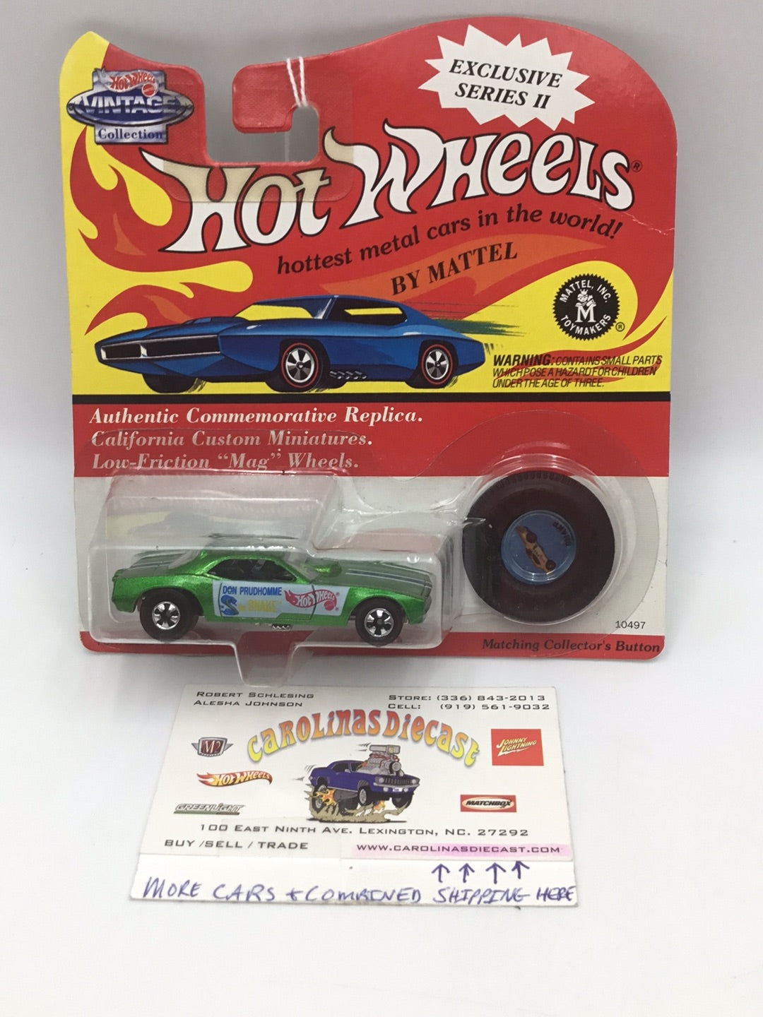 Hot wheels Vintage Collection series II Don Prudhomme snake green